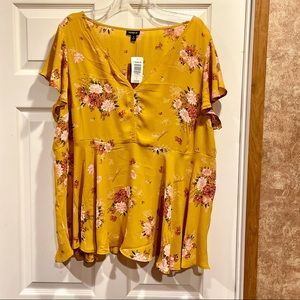 💚Floral Yellow Torrid Blouse